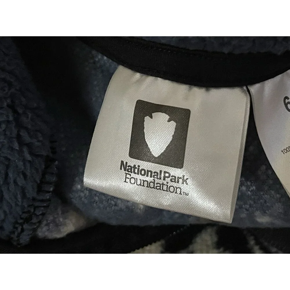 Grand Teton‎ National Park Sweatshirt Boys Pullover Size 6/7 Sherpa Wolf 1/4 Zip